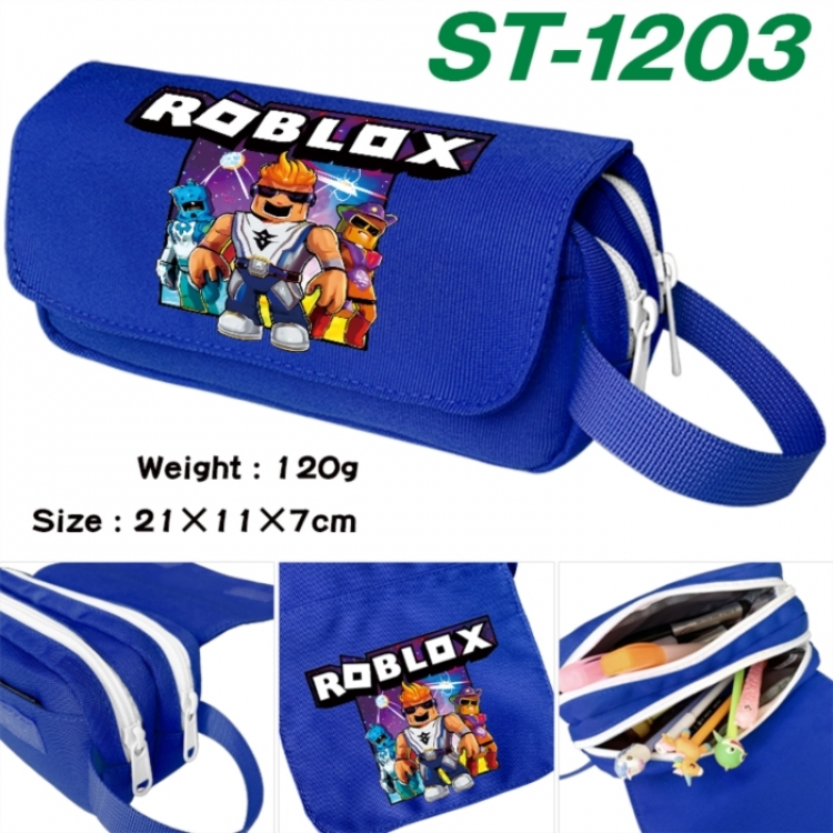 Roblox Anime waterproof canvas portable double-layer pencil bag cosmetic bag 21x11x7cm