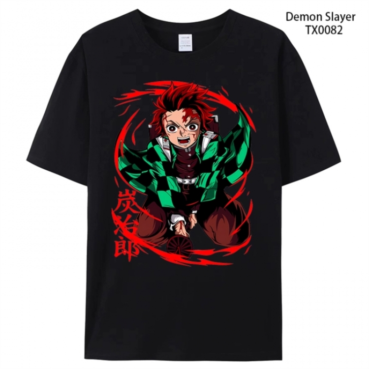 Demon Slayer Kimets Anime peripheral printed pure cotton T-shirt from S to 4XL