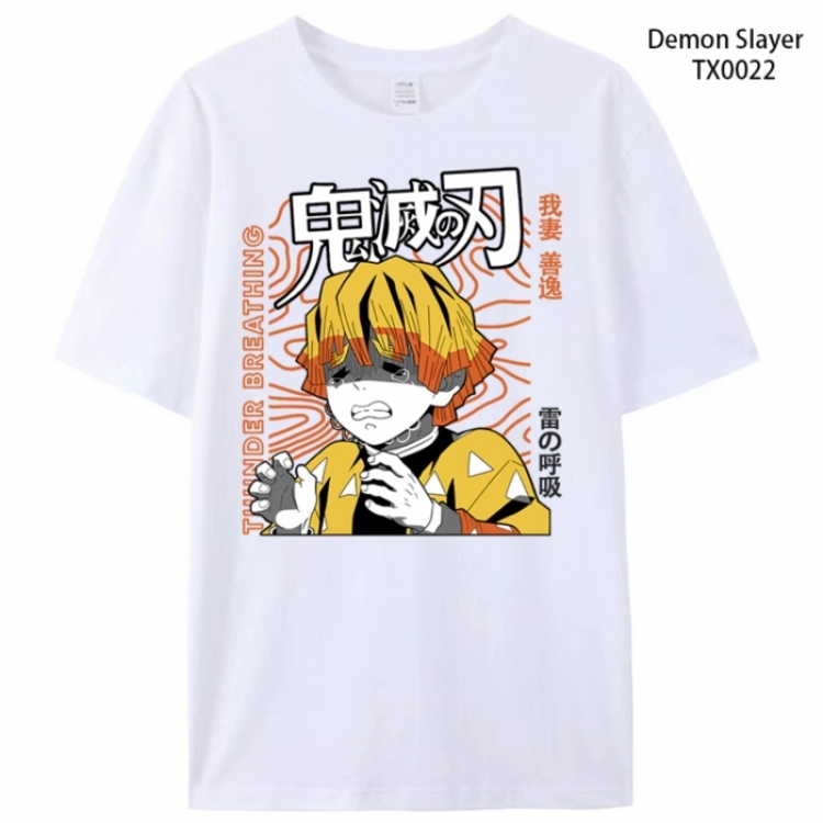 Demon Slayer Kimets Anime peripheral printed pure cotton T-shirt from S to 4XL TX0022-1