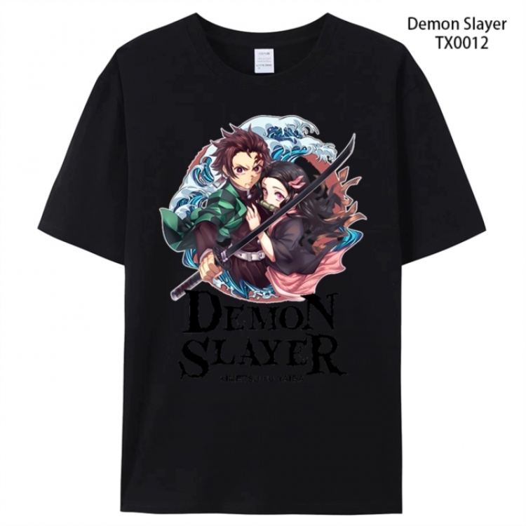 Demon Slayer Kimets Anime peripheral printed pure cotton T-shirt from S to 4XL  TX0012