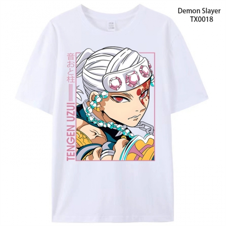 Demon Slayer Kimets Anime peripheral printed pure cotton T-shirt from S to 4XL TX0018-1