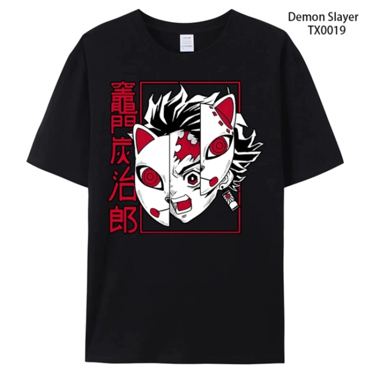 Demon Slayer Kimets Anime peripheral printed pure cotton T-shirt from S to 4XL TX0019