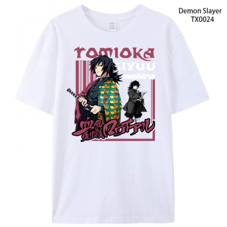 Demon Slayer Kimets Anime peripheral printed pure cotton T-shirt from S to 4XL  TX0024-1