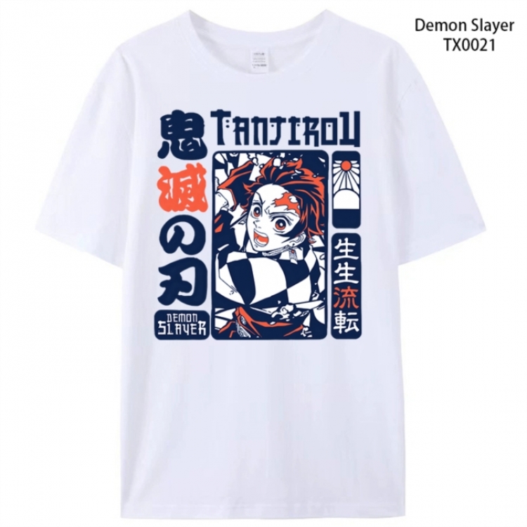 Demon Slayer Kimets Anime peripheral printed pure cotton T-shirt from S to 4XL TX0021-1