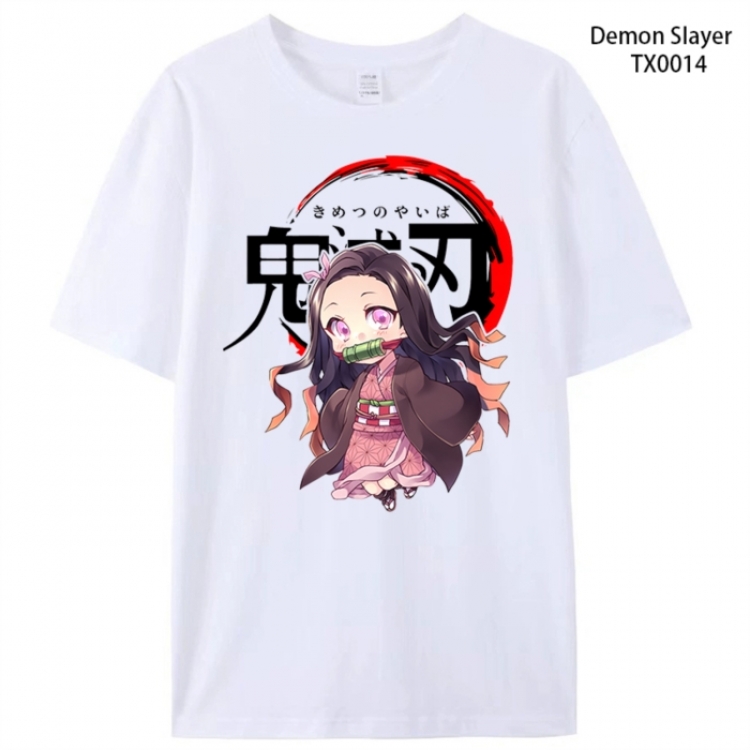 Demon Slayer Kimets Anime peripheral printed pure cotton T-shirt from S to 4XL TX0014-1