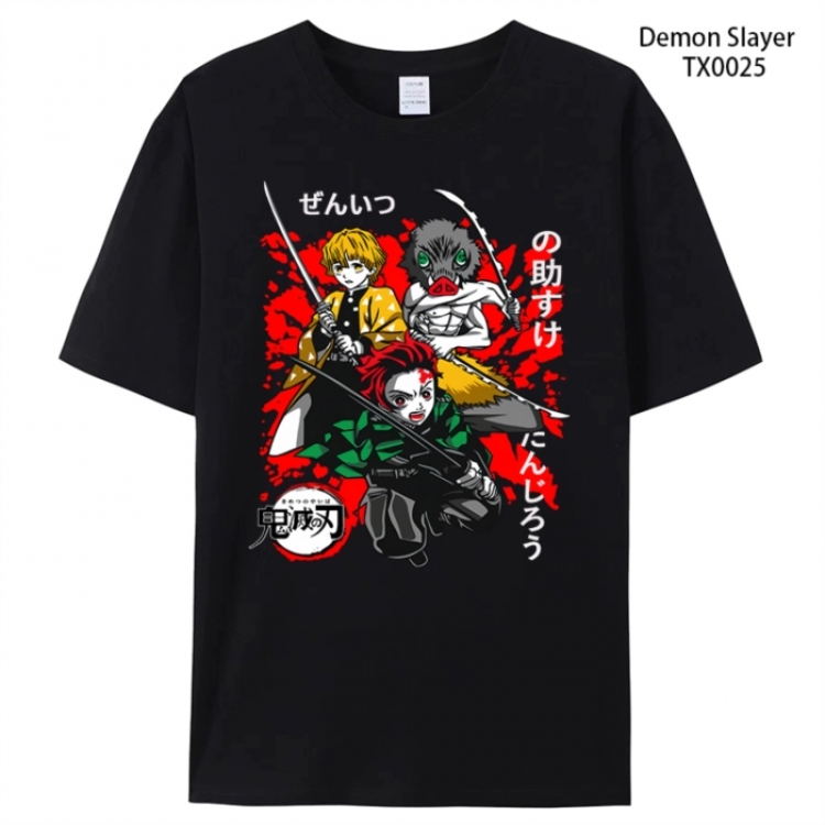 Demon Slayer Kimets Anime peripheral printed pure cotton T-shirt from S to 4XL TX0025