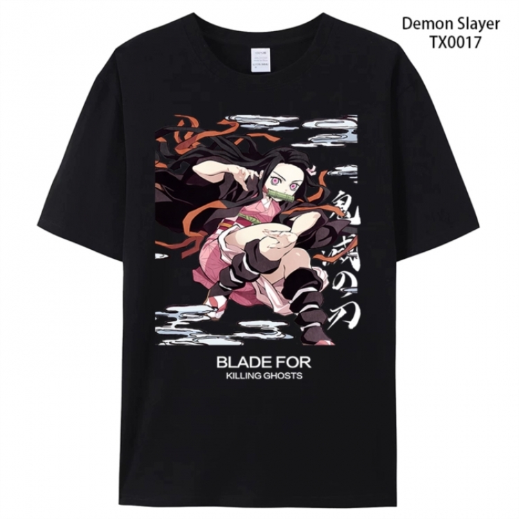 Demon Slayer Kimets Anime peripheral printed pure cotton T-shirt from S to 4XL  TX0017