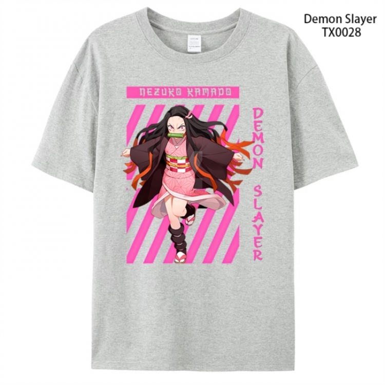 Demon Slayer Kimets Anime peripheral printed pure cotton T-shirt from S to 4XL  TX0028-2