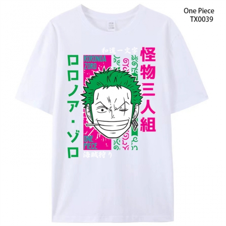One Piece Anime peripheral printed pure cotton T-shirt from S to 4XL