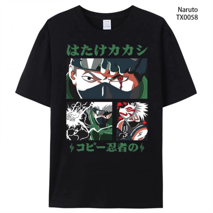Naruto Anime peripheral printed pure cotton T-shirt from S to 4XL