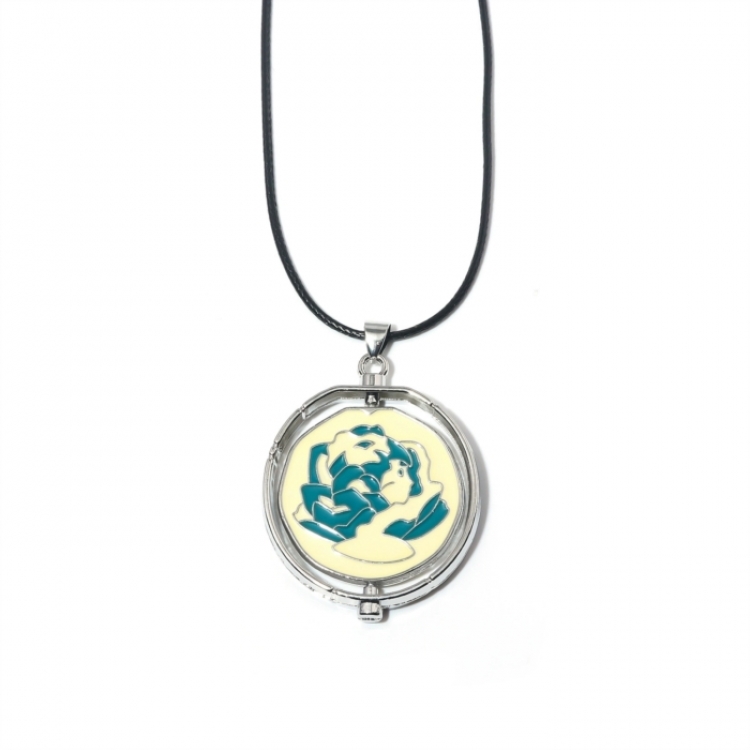 Powder Double sided patterned metal pendant necklace OPP packaging price for 5 pcs