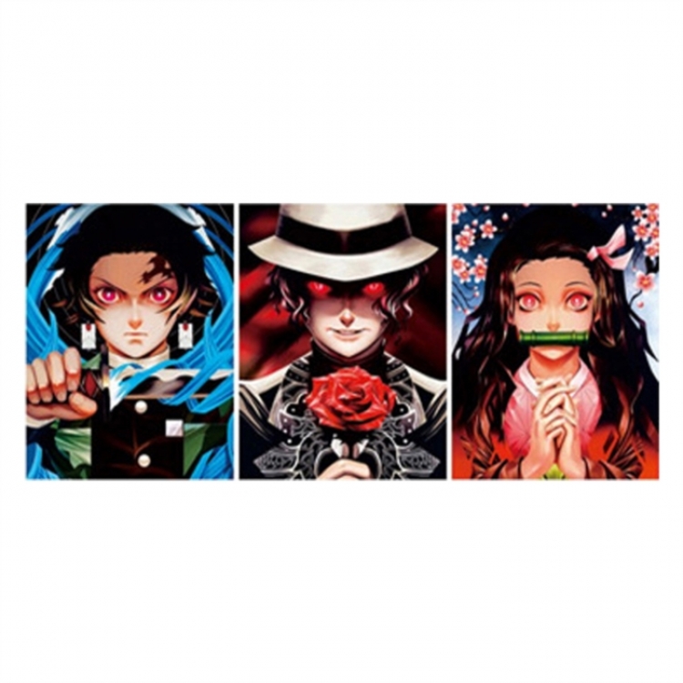 Demon Slayer Kimets 3D anime gradient 3D painting decoration poster 41x31cm