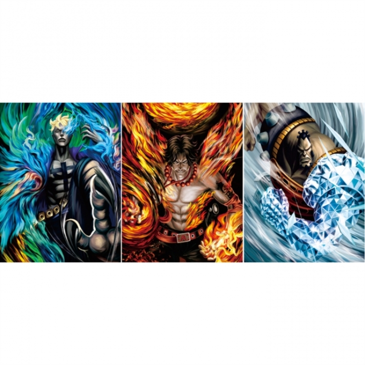 One Piece 3D anime gradient 3D painting decoration poster 41x31cm