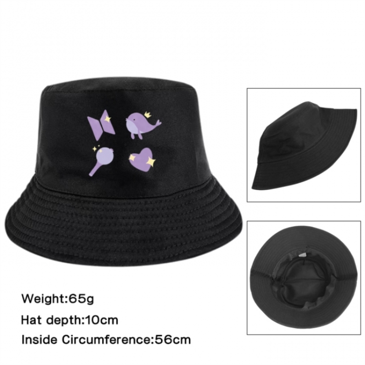 BTS Anime Printed Outdoor Fisherman's Hat Sunshade Hat 56cm