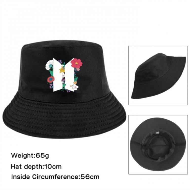 BTS Anime Printed Outdoor Fisherman's Hat Sunshade Hat 56cm