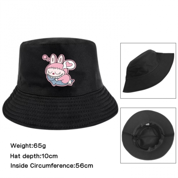 LABUBU Anime Printed Outdoor Fisherman's Hat Sunshade Hat 56cm