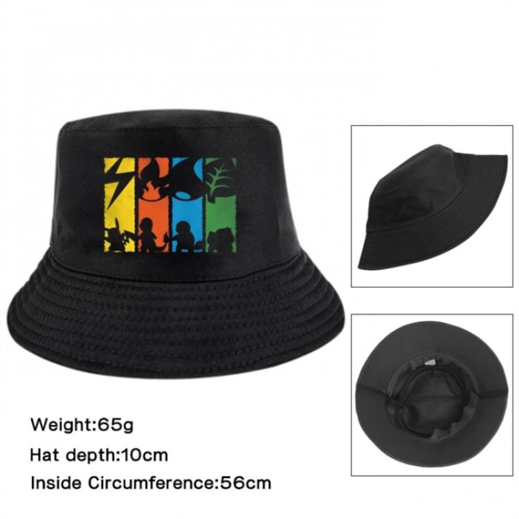 Pokemon Anime Printed Outdoor Fisherman's Hat Sunshade Hat 56cm