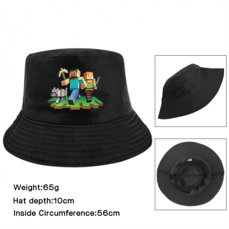 Minecraft Anime Printed Outdoor Fisherman's Hat Sunshade Hat 56cm
