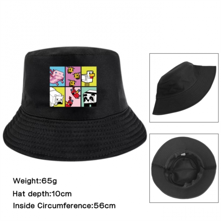 Minecraft Anime Printed Outdoor Fisherman's Hat Sunshade Hat 56cm