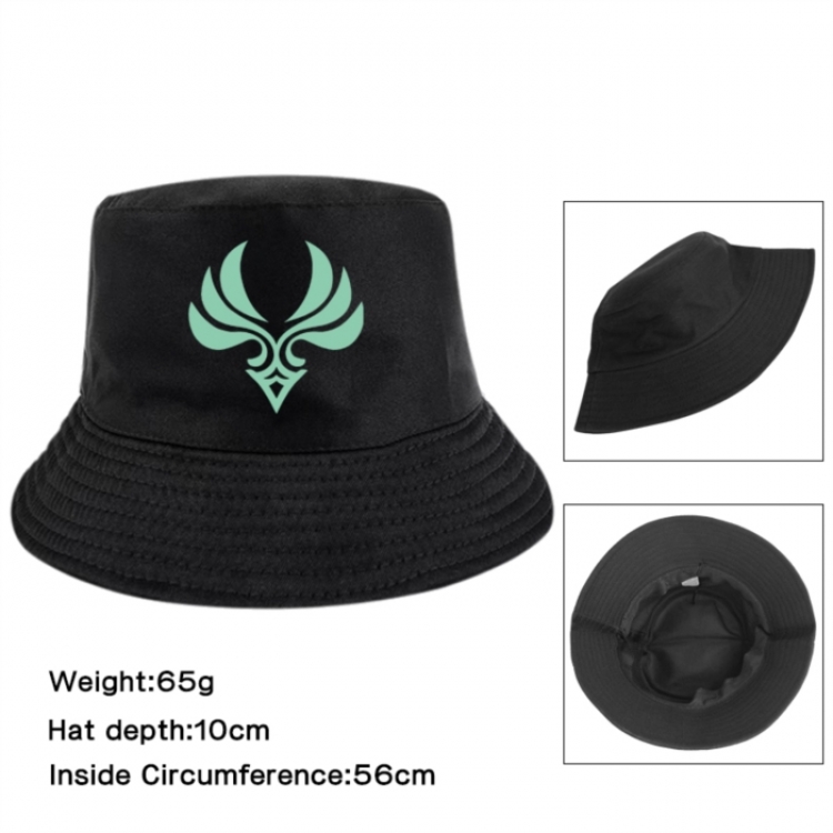 Genshin Impact Anime Printed Outdoor Fisherman's Hat Sunshade Hat 56cm