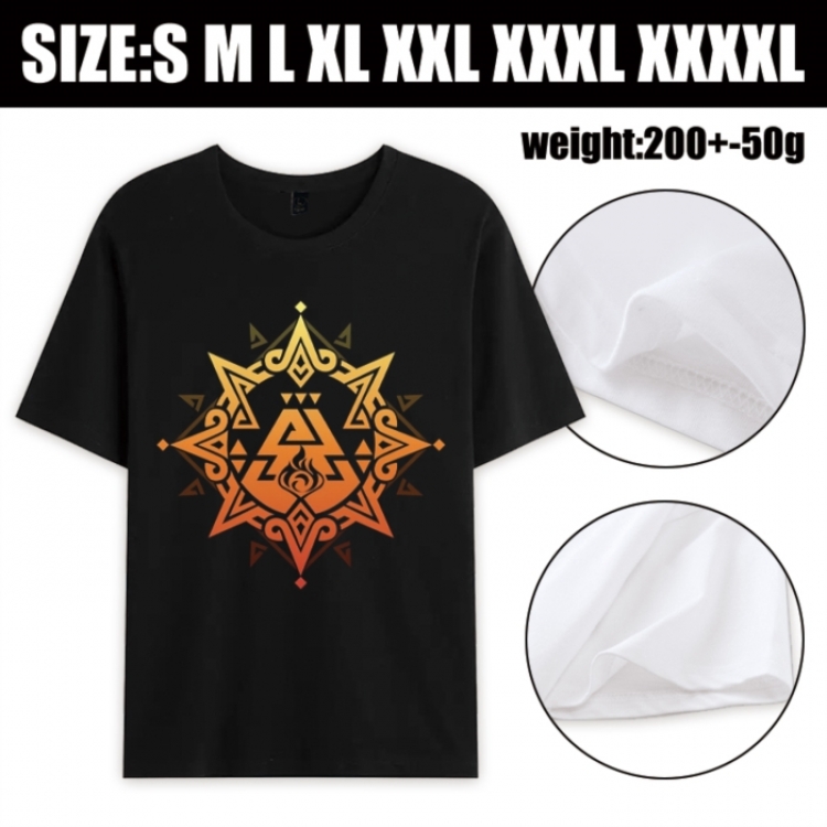 Genshin Impact Anime printed pure cotton short sleeved T-shirt from S to 4XL