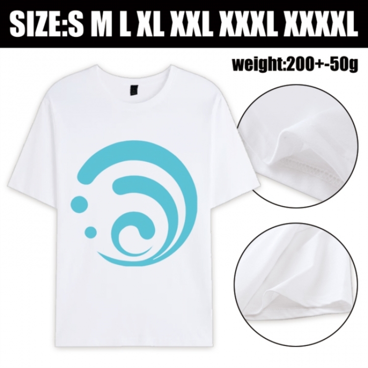 Genshin Impact Anime printed pure cotton short sleeved T-shirt from S to 4XL
