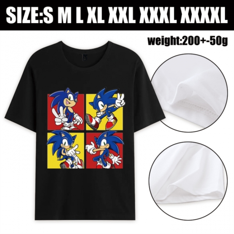 Sonic The Hedgehog Anime printed pure cotton short sleeved T-shirt from S to 4XL