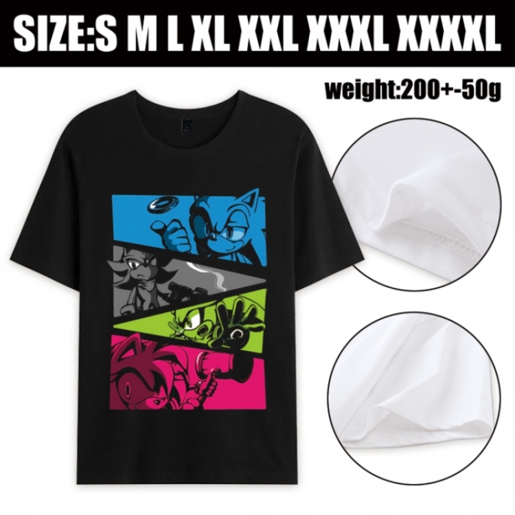 Sonic The Hedgehog Anime printed pure cotton short sleeved T-shirt from S to 4XL