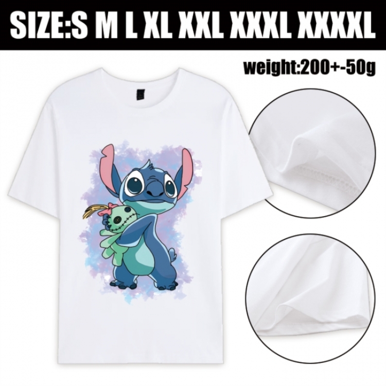 Lilo & Stitch Anime printed pure cotton short sleeved T-shirt from S to 4XL