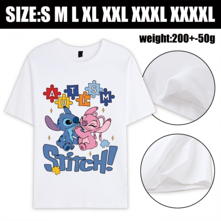 Lilo & Stitch Anime printed pure cotton short sleeved T-shirt from S to 4XL