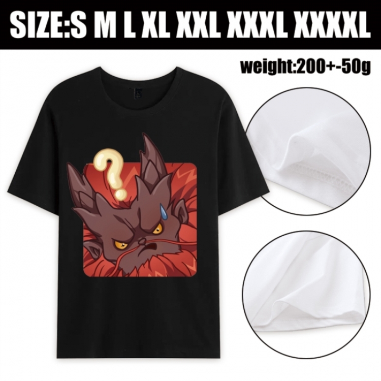 Nezha Anime printed pure cotton short sleeved T-shirt from S to 4XL