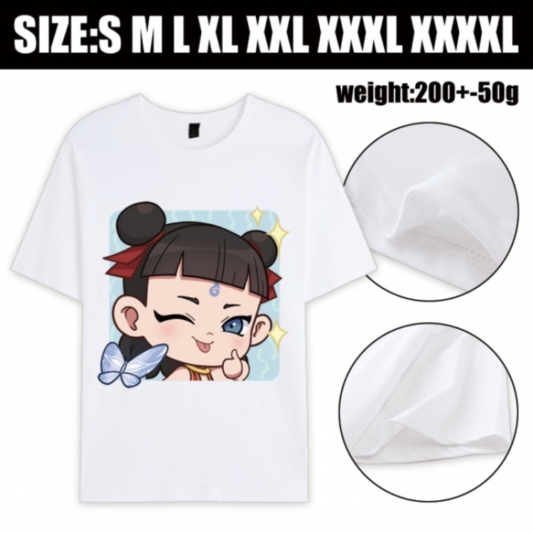 Nezha Anime printed pure cotton short sleeved T-shirt from S to 4XL