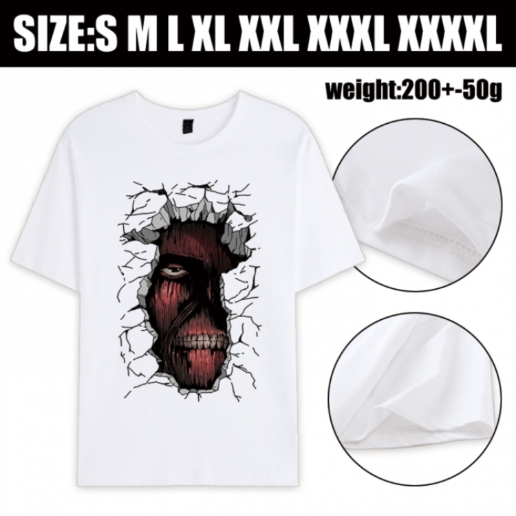 Shingeki no Kyojin Anime printed pure cotton short sleeved T-shirt from S to 4XL