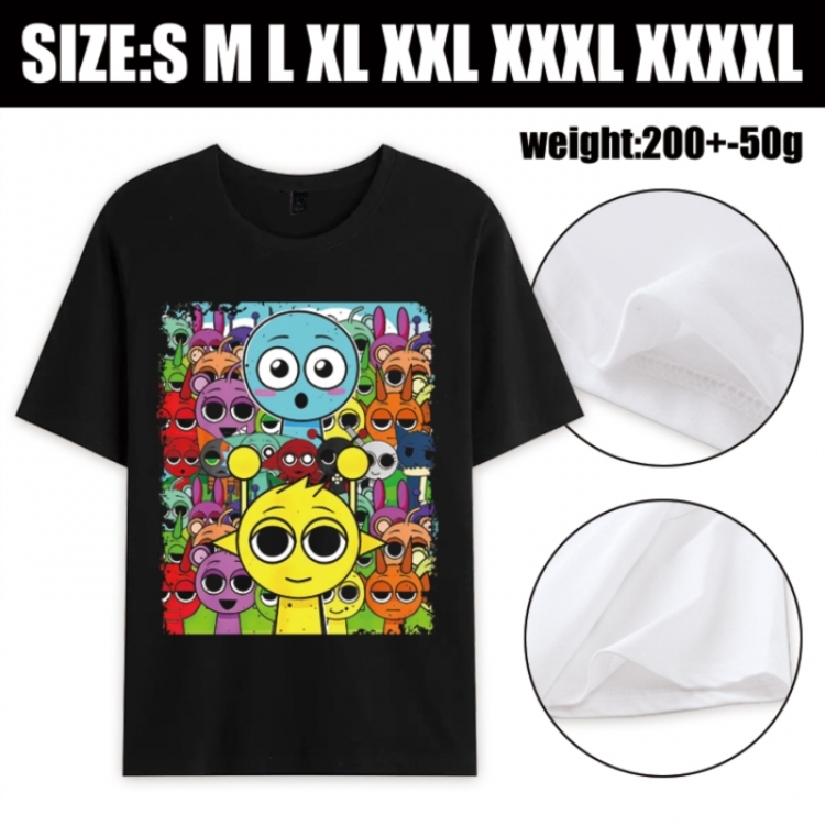 Sprunki Plush Anime printed pure cotton short sleeved T-shirt from S to 4XL