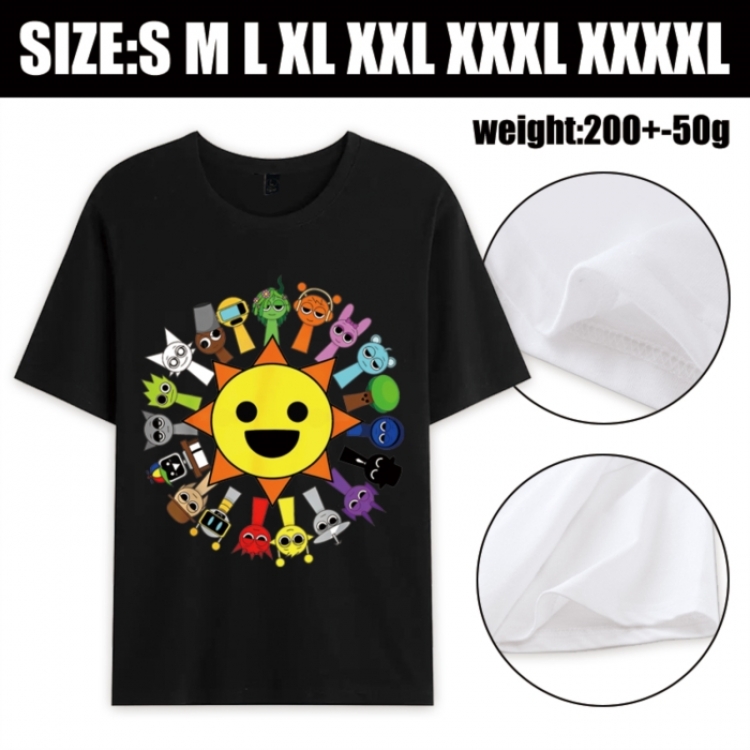 Sprunki Plush Anime printed pure cotton short sleeved T-shirt from S to 4XL