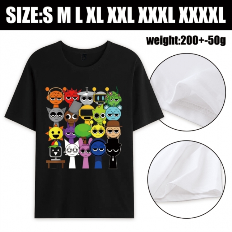 Sprunki Plush Anime printed pure cotton short sleeved T-shirt from S to 4XL
