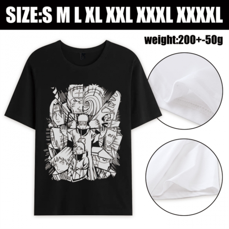 Naruto Anime printed pure cotton short sleeved T-shirt from S to 4XL