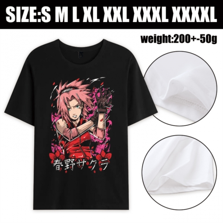 Naruto Anime printed pure cotton short sleeved T-shirt from S to 4XL