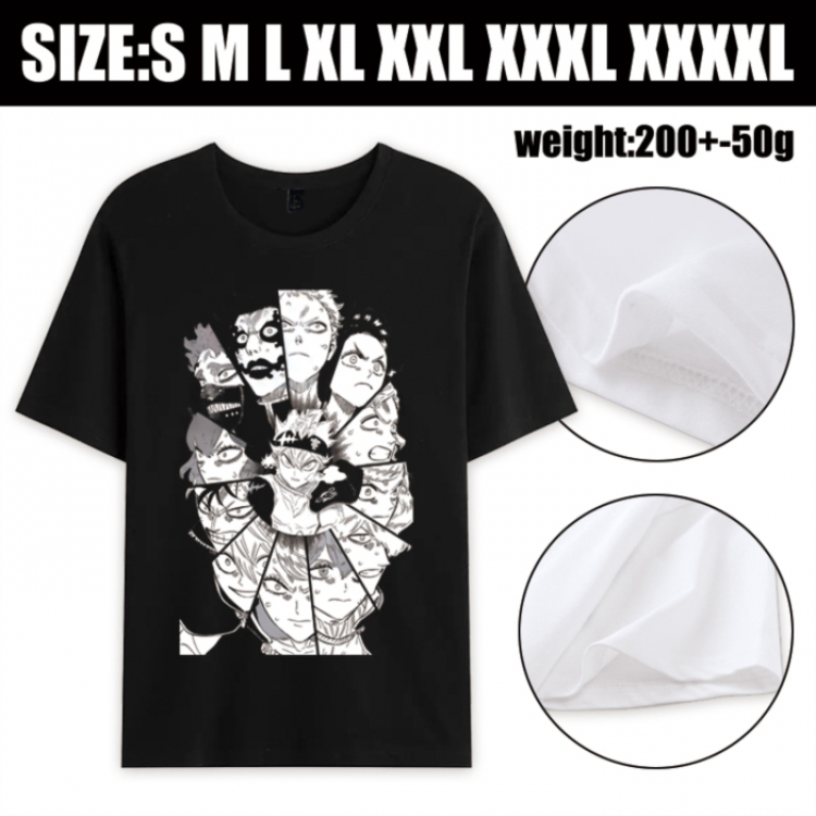 Black Clover Anime printed pure cotton short sleeved T-shirt from S to 4XL