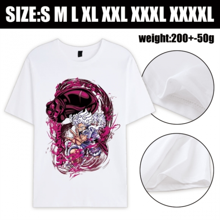 One Piece Anime printed pure cotton short sleeved T-shirt from S to 4XL