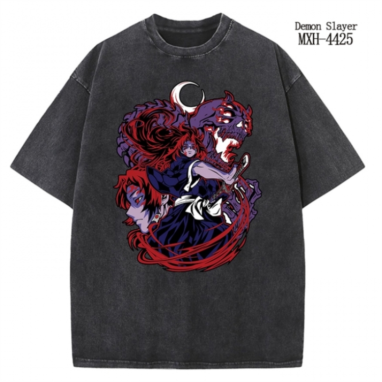 Demon Slayer Kimets Anime peripheral pure cotton washed and worn T-shirt from S to 2XL MXH-4425
