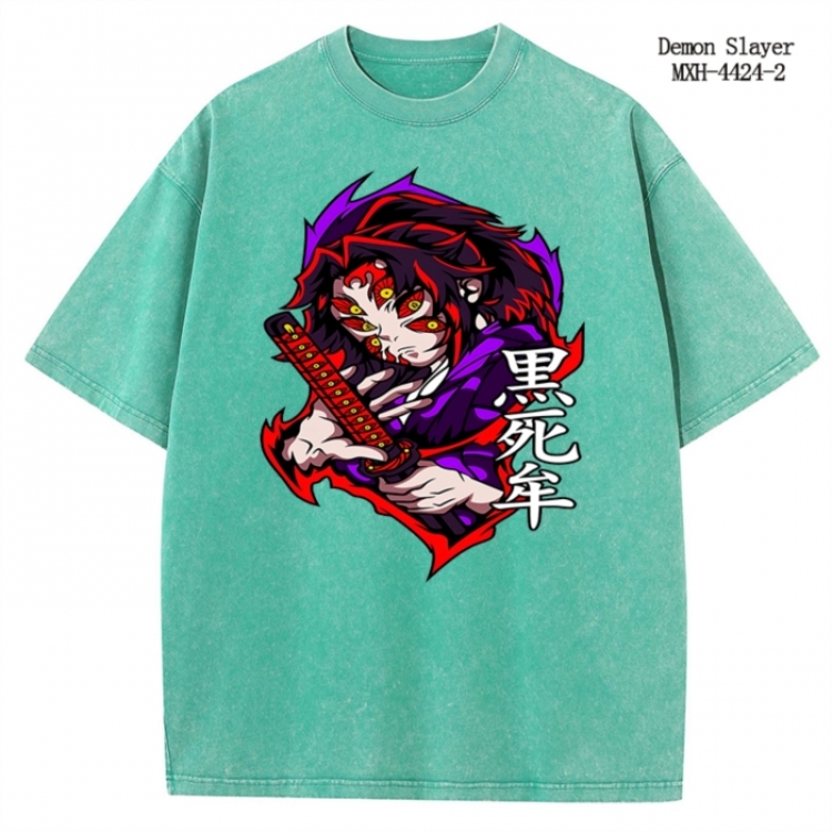 Demon Slayer Kimets Anime peripheral pure cotton washed and worn T-shirt from S to 2XL