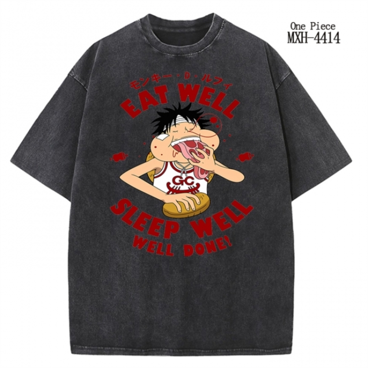 One Piece Anime peripheral pure cotton washed and worn T-shirt from S to 2XL MXH-4414