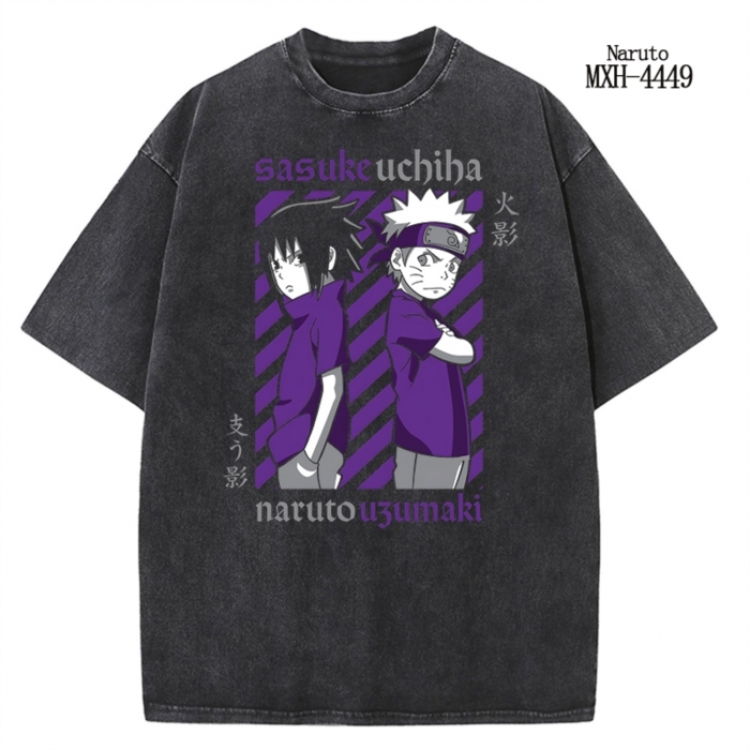 Naruto Anime peripheral pure cotton washed and worn T-shirt from S to 2XL  MXH-4449