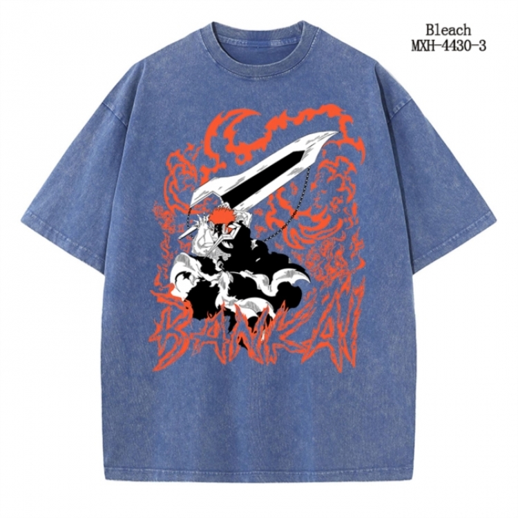 Bleach Anime peripheral pure cotton washed and worn T-shirt from S to 2XL  MXH-4430-3