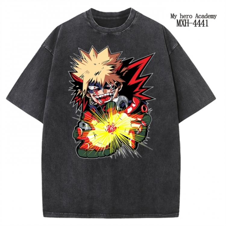 My Hero Academia Anime peripheral pure cotton washed and worn T-shirt from S to 2XL  MXH-4441