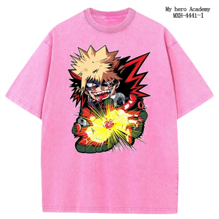 My Hero Academia Anime peripheral pure cotton washed and worn T-shirt from S to 2XL MXH-4441-1