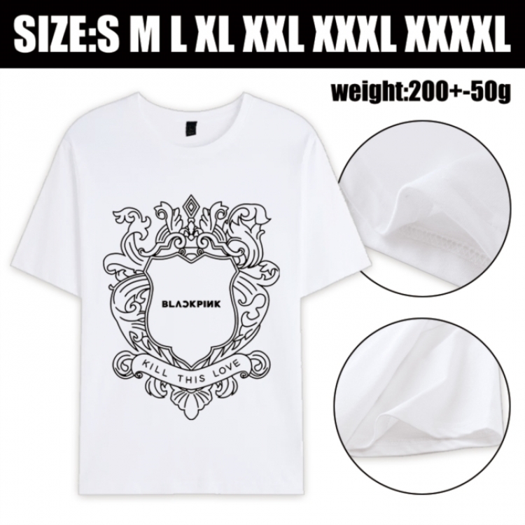 BLACK PINK Anime printed pure cotton short sleeved T-shirt from S to 4XL