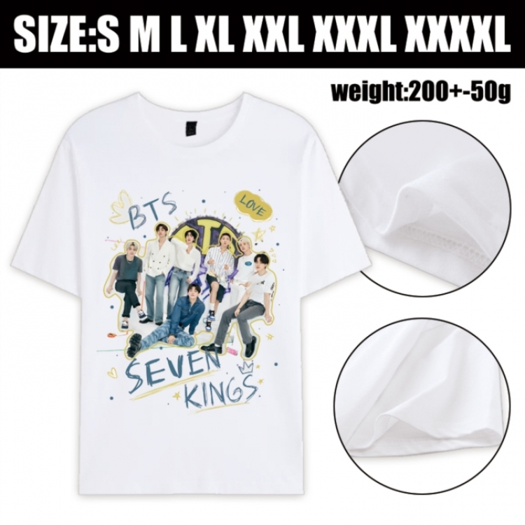 BTS Anime printed pure cotton short sleeved T-shirt from S to 4XL