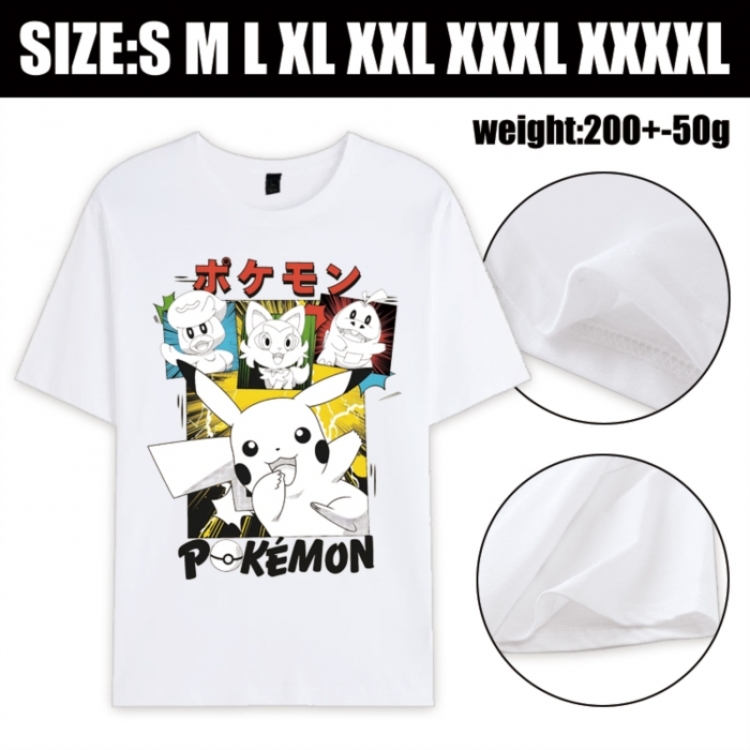 Pokemon Anime printed pure cotton short sleeved T-shirt from S to 4XL